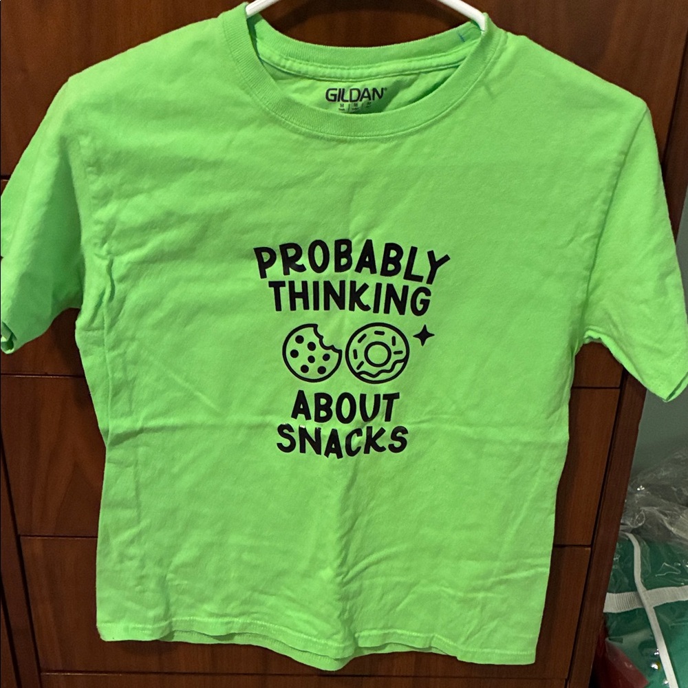 Gildan Lime Green Kids Tee - Snack Time Graphic